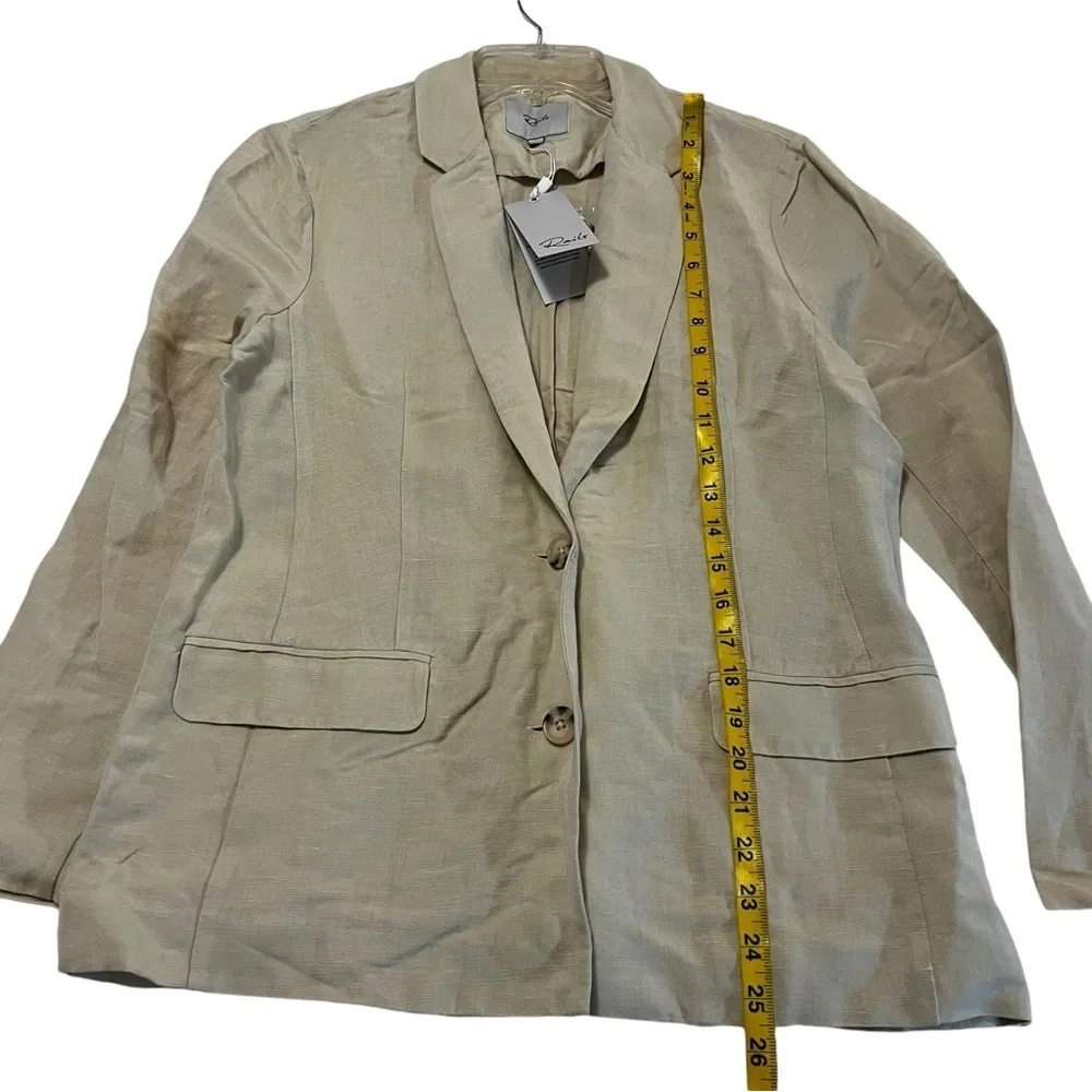 NWT RAILS Flynn Blazer In Taupe Linen Blend Boxy Oversized Relaxed Workwear S - Picture 5 of 16